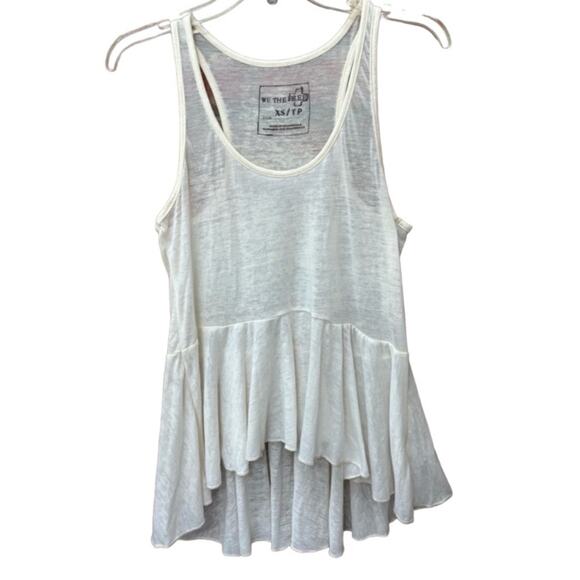 Free People- We the Free- Cream Sheer Peplum Tank Size XS - Picture 1 of 8